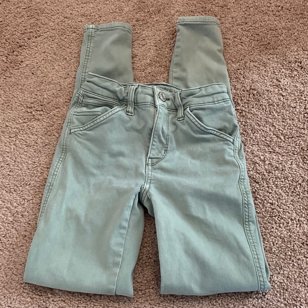 American Eagle jeans green color size 00 Regular Next level stretch
